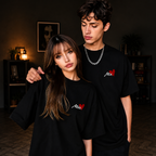 MR, MRS COUPLE DESIGN PRINTED OVERSIZE TSHIRT