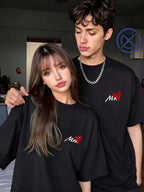 MR, MRS COUPLE DESIGN PRINTED OVERSIZE TSHIRT