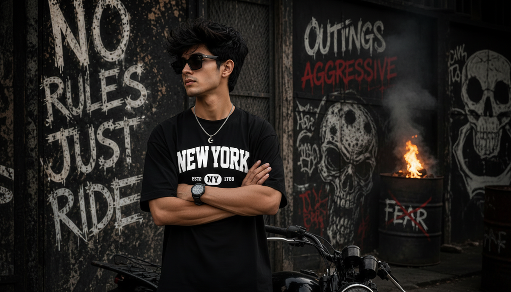 NEWYORK GENZ DESIGN PRINTED OVERSIZE TSHIRT