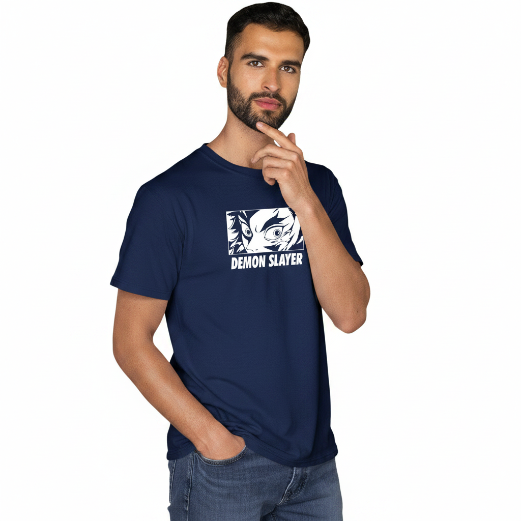 DEMON SLAYER PRINTED NAVYBLUE TSHIRT