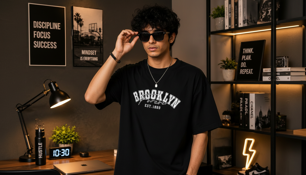 BROOKLYN GENZ DESIGN PRINTED OVERSIZE TSHIRT