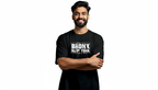 BRONX MENS PRINTED BLACK TSHIRT (Regular Fit)