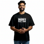BRONX MENS PRINTED BLACK TSHIRT (Regular Fit)
