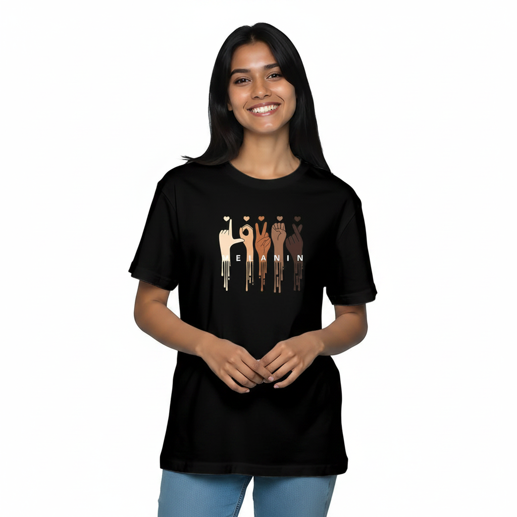 MELANIN PRINTED WOMENS TSHIRT