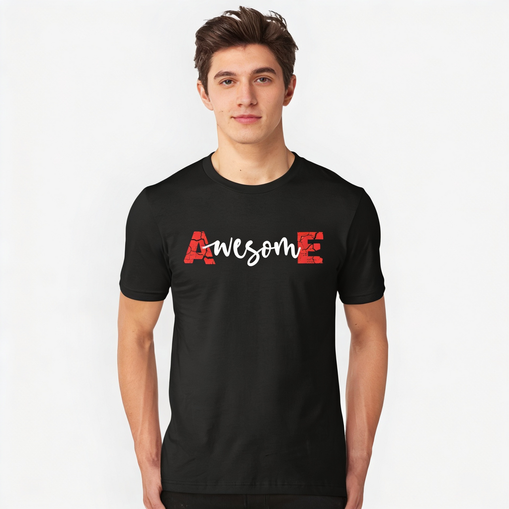DUM Studio “Awesome” Graphic T-Shirt – Black Streetwear Edition