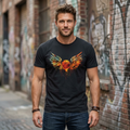DUM Studio Winged Basketball Graphic T-Shirt – Black Street Edition