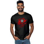 REACTOR CHEST PRINTED BLACK TSHIRT