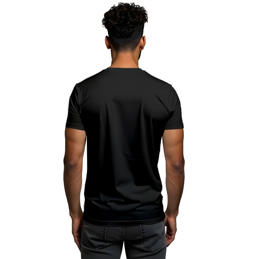 BRONX MENS PRINTED BLACK TSHIRT (Regular Fit)